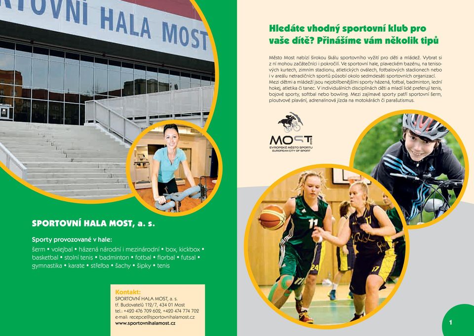 organizací. Mezi dětmi a mládeží jsou nejoblíbenějšími sporty házená, fotbal, badminton, lední hokej, atletika či tanec.