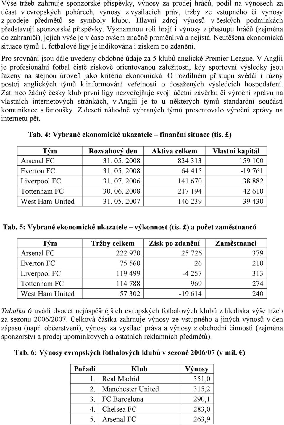 Významnou roli hrají i výnosy z přestupu hráčů (zejména do zahraničí), jejich výše je v čase ovšem značně proměnlivá a nejistá. Neutěšená ekonomická situace týmů 1.