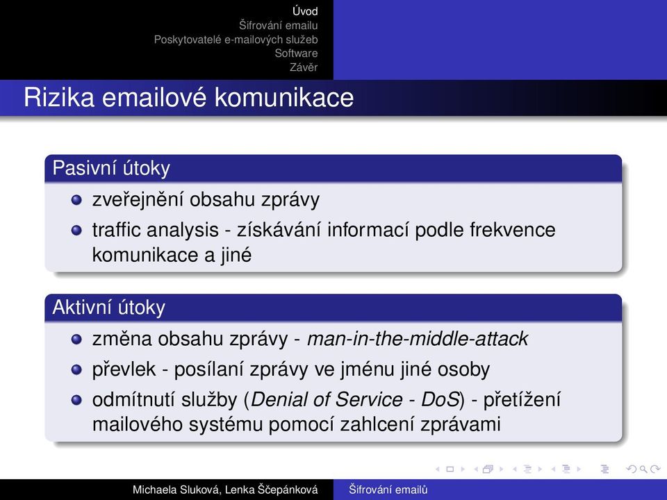 zprávy - man-in-the-middle-attack převlek - posílaní zprávy ve jménu jiné osoby