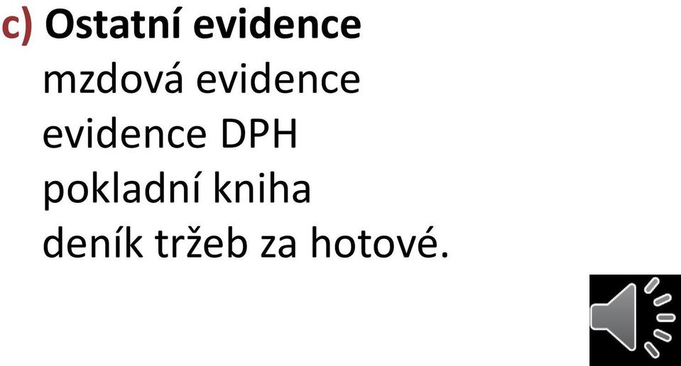evidence DPH pokladní