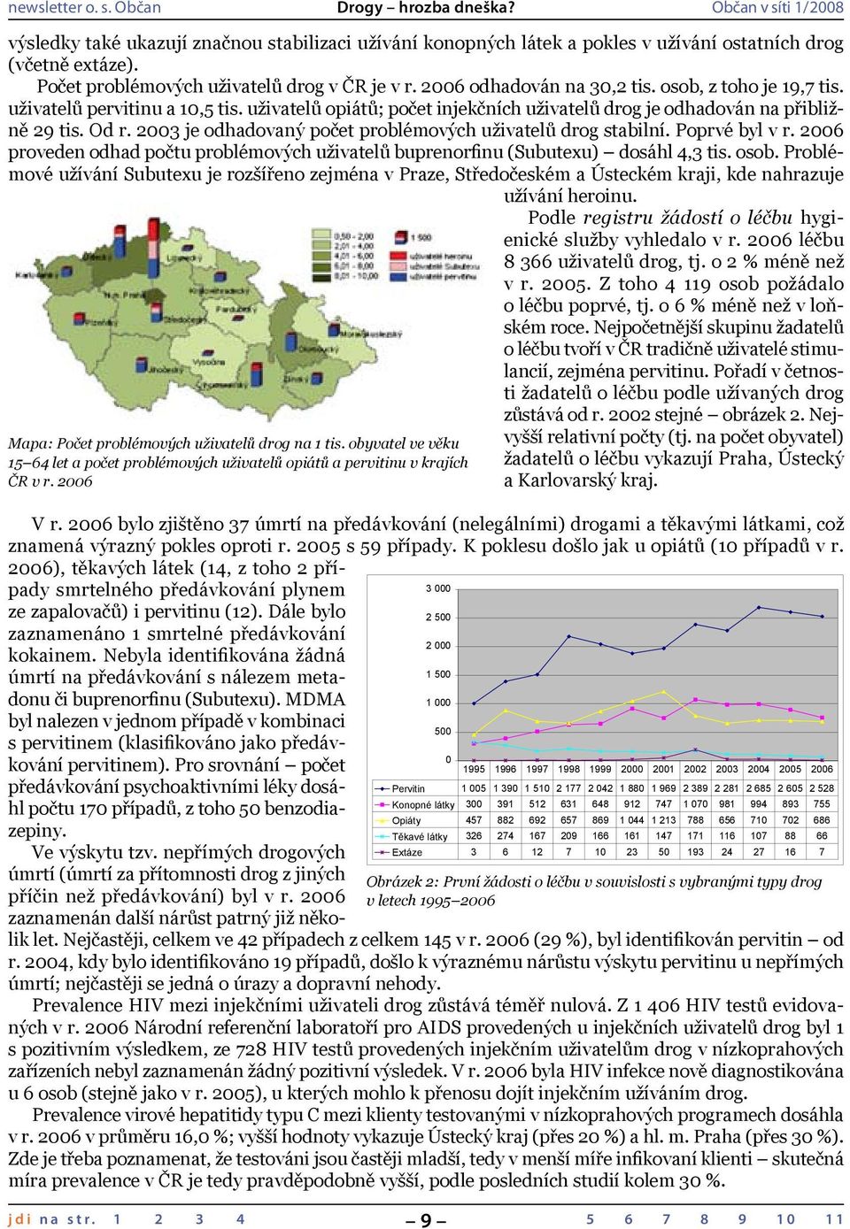 2003 je odhadovaný počet problémových uživatelů drog stabilní. Poprvé byl v r. 2006 proveden odhad počtu problémových uživatelů buprenorfinu (Subutexu) dosáhl 4,3 tis. osob.