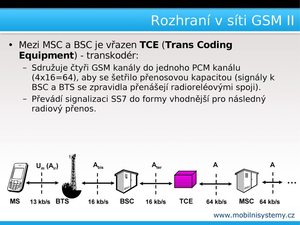 BTS se zpravidla přenášejí radioreléovými spoji).