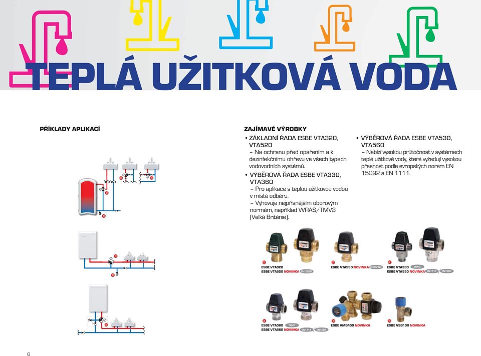 Nabízí vysokou průtočnost v systémech teplé užitkové vody, které vyžadují vysokou přesnost podle evropských norem EN 15092 a EN 1111.