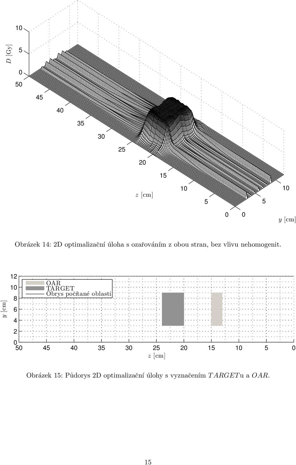 y [cm] 1 1 8 6 4 OAR TARGET Obrys počítané oblasti 5 45 4 35 3 5 15