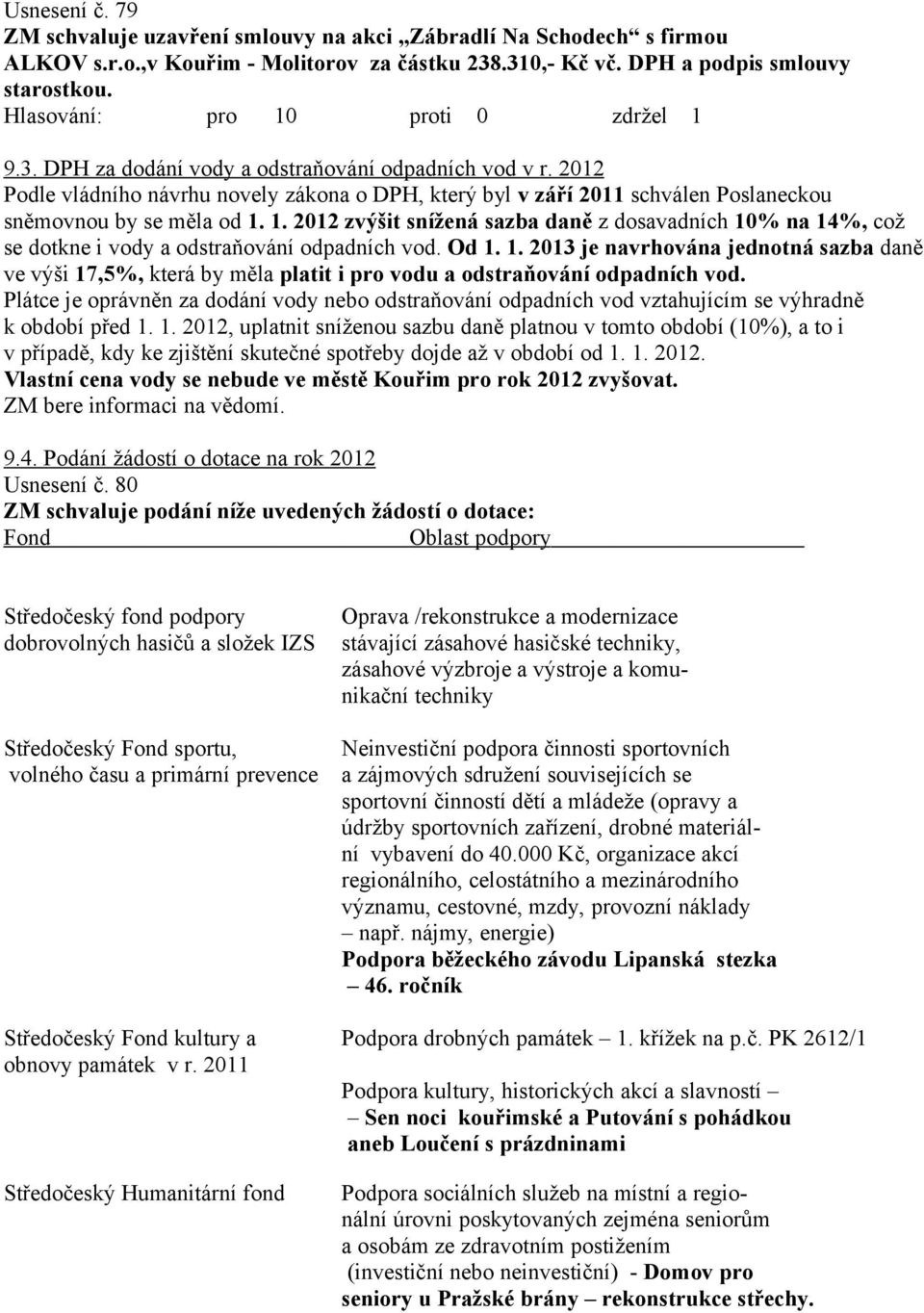 2012 Podle vládního návrhu novely zákona o DPH, který byl v září 2011 schválen Poslaneckou sněmovnou by se měla od 1.