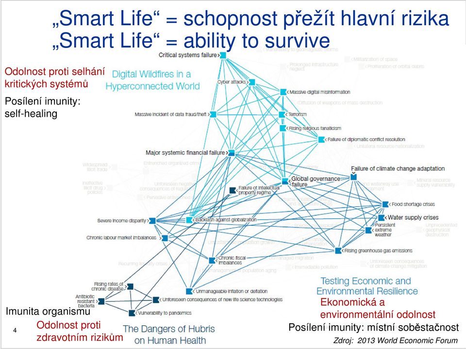 Imunita organismu Odolnost proti 4 zdravotním rizikům Ekonomická a