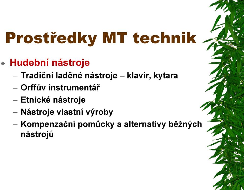 instrumentář Etnické nástroje Nástroje vlastní