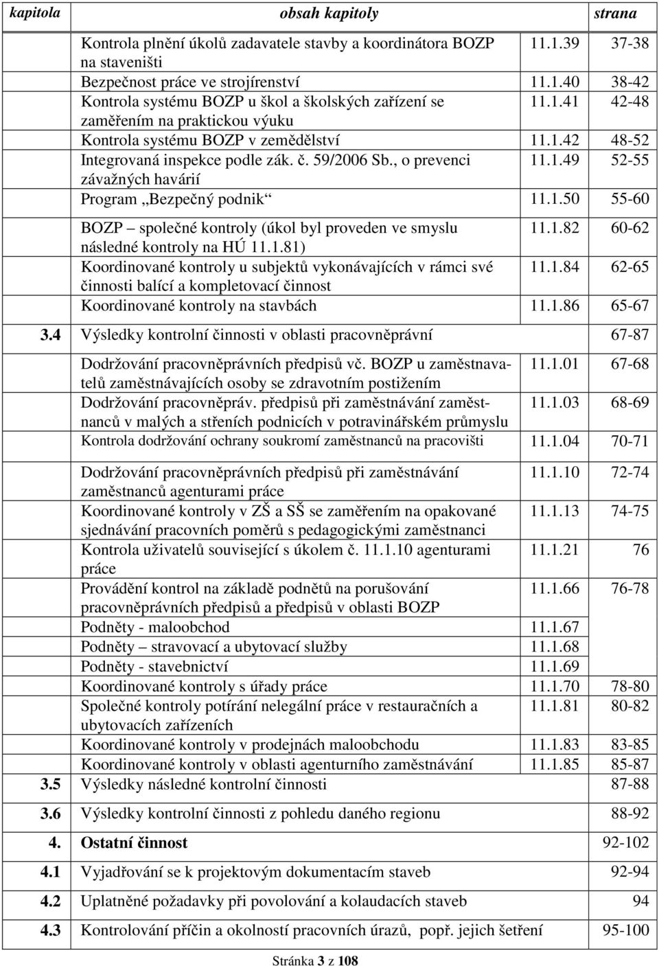 1.50 55-60 BOZP společné kontroly (úkol byl proveden ve smyslu 11.1.82 60-62 následné kontroly na HÚ 11.1.81) Koordinované kontroly u subjektů vykonávajících v rámci své 11.1.84 62-65 činnosti balící a kompletovací činnost Koordinované kontroly na stavbách 11.