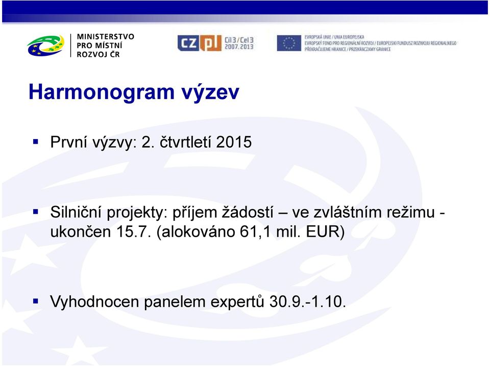 žádostí ve zvláštním režimu - ukončen 15.7.