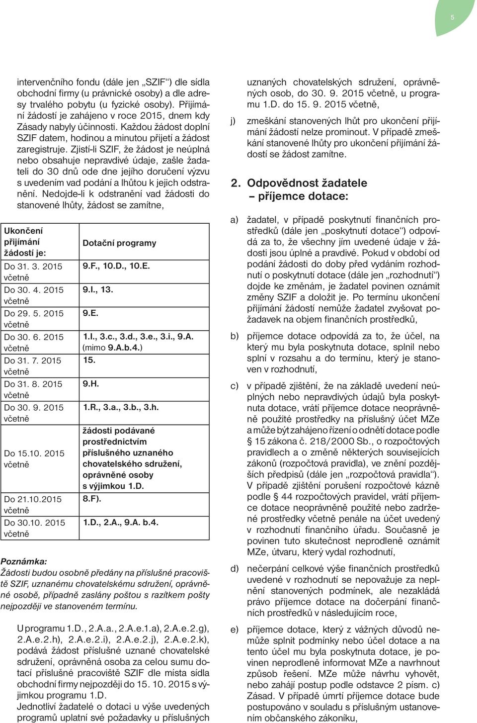 Zjistí-li SZIF, že žádost je neúplná nebo obsahuje nepravdivé údaje, zašle žadateli do 30 dnů ode dne jejího doručení výzvu s uvedením vad podání a lhůtou k jejich odstranění.