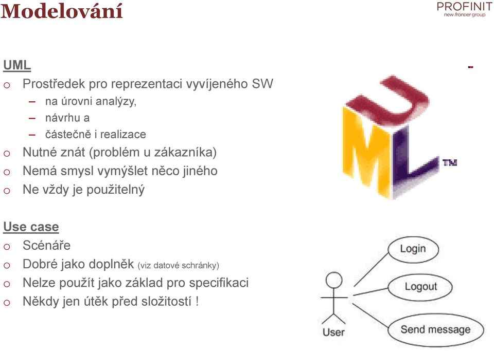 vymýšlet něc jinéh Ne vždy je pužitelný Use case Scénáře Dbré jak dplněk