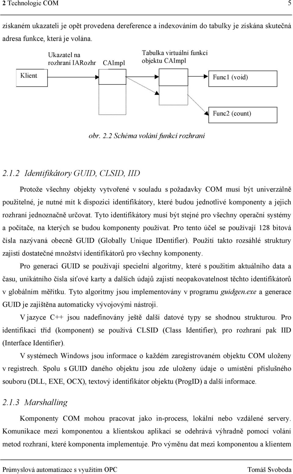 (void) Func2 (count) obr. 2.2 Schéma volání funkcí rozhraní 2.1.