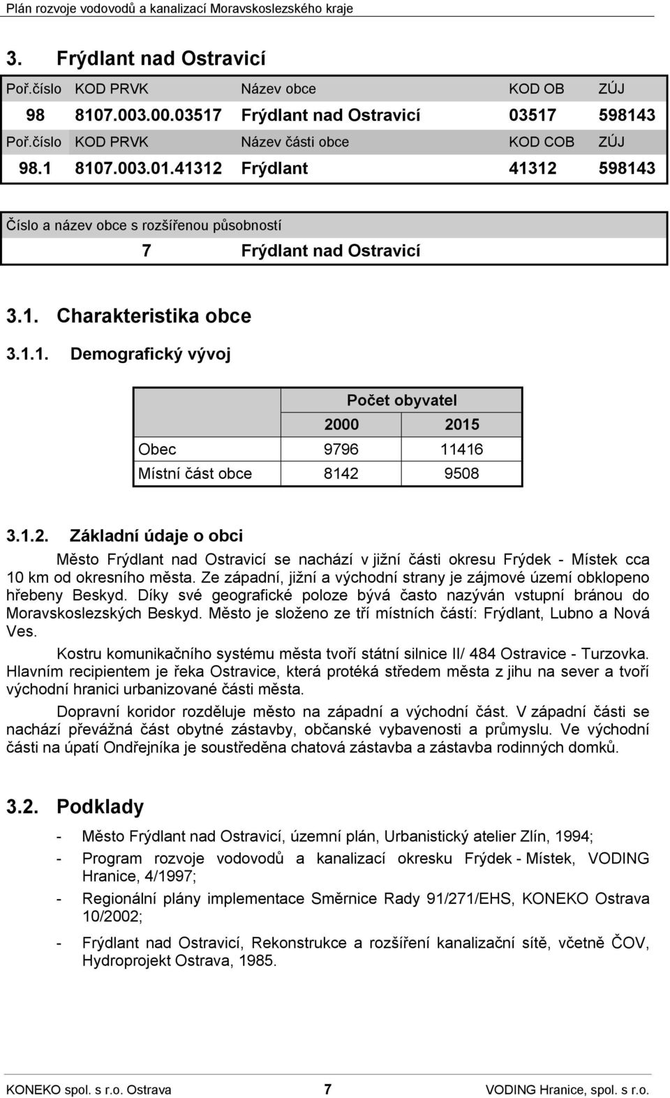 1.2. Základní údaje o obci Město Frýdlant nad Ostravicí se nachází v jižní části okresu Frýdek - Místek cca 10 km od okresního města.