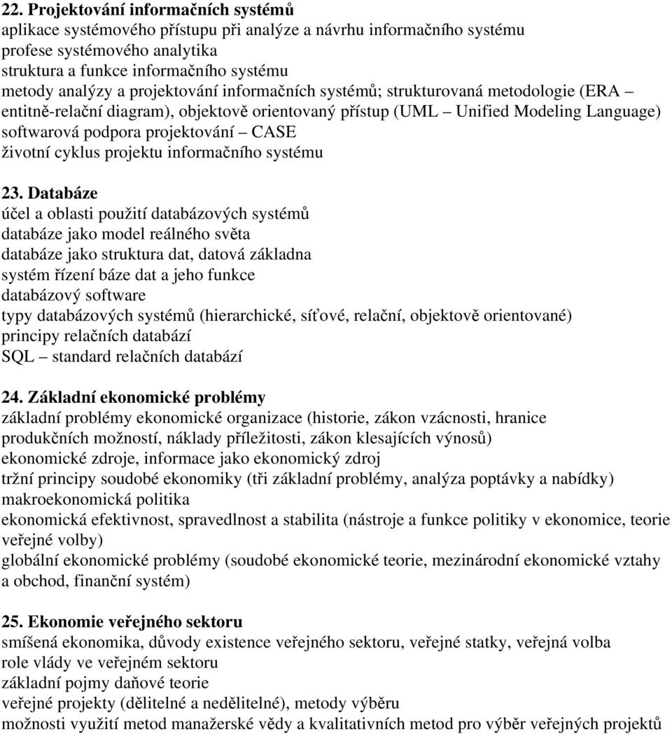 cyklus projektu informačního systému 23.