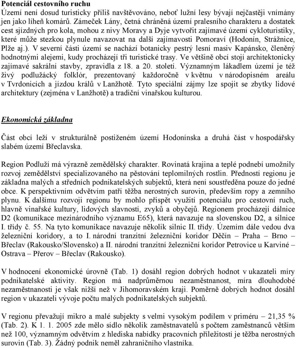 další zajímavosti Pomoraví (Hodonín, Strážnice, Plže aj.). V severní části území se nachází botanicky pestrý lesní masiv Kapánsko, členěný hodnotnými alejemi, kudy procházejí tři turistické trasy.