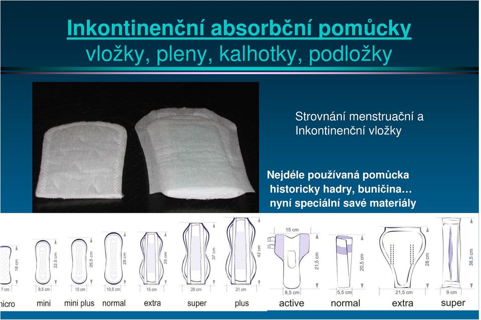 Inkontinenční vložky Nejdéle používaná pomůcka