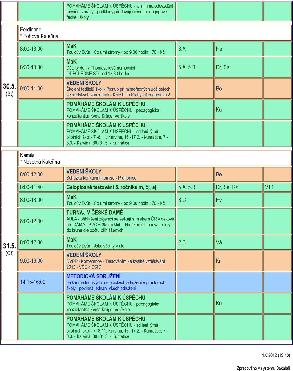 m.prahy - Kongresová 2 - pedagogická - sdílení týmů pilotních škol - 7.-8.11. Karviná, 16.-17.2. - Kunratice, 7.- 8.3. - Karviná, 30.-31.5.