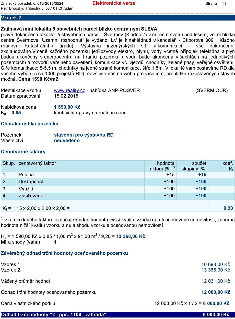 svahu pod lesem, velmi blízko centra Švermova. Územní rozhodnutí je vydáno. LV je k nahlédnutí v kanceláři - Ctiborova 3091, Kladno (budova Katastrálního úřadu).