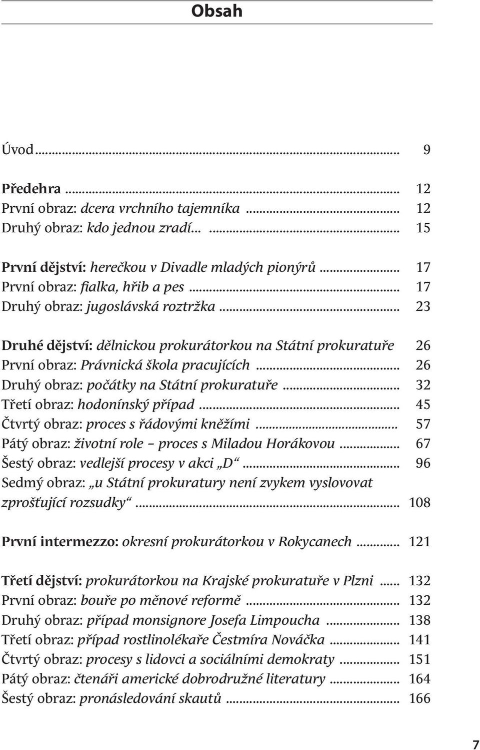 .. 32 Třetí obraz: hodonínský případ... 45 Čtvrtý obraz: proces s řádovými kněžími... 57 Pátý obraz: životní role proces s Miladou Horákovou... 67 Šestý obraz: vedlejší procesy v akci D.