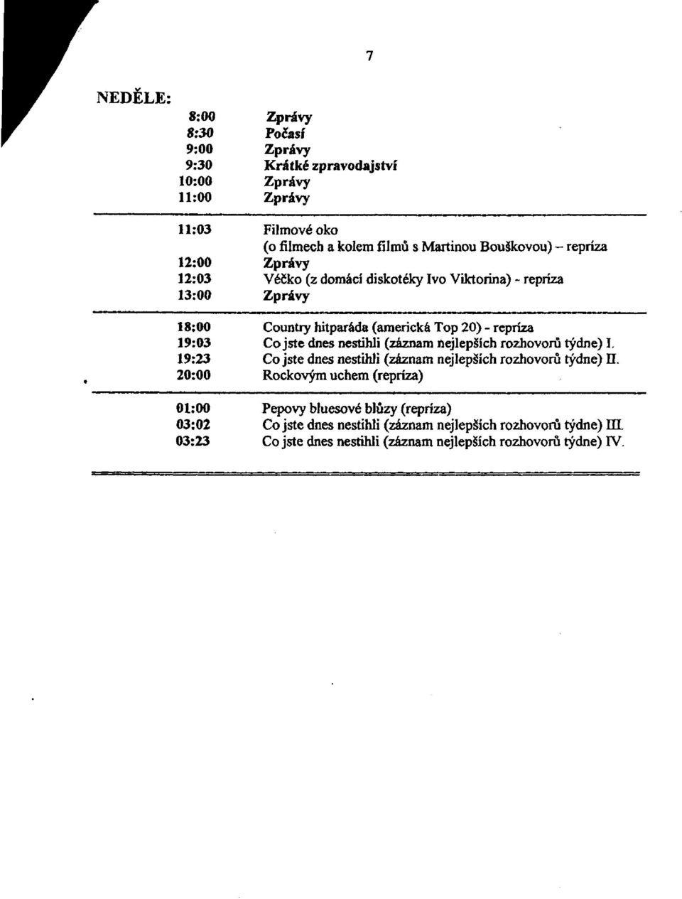 Co jste dnes nestihli (záznam nejlepších rozhovorů týdne) I. 19:23 Co jste dnes nestihli (záznam nejlepších rozhovorů týdne) II.