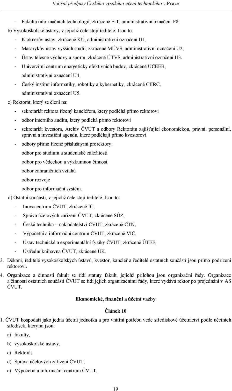 administrativní označení U3.