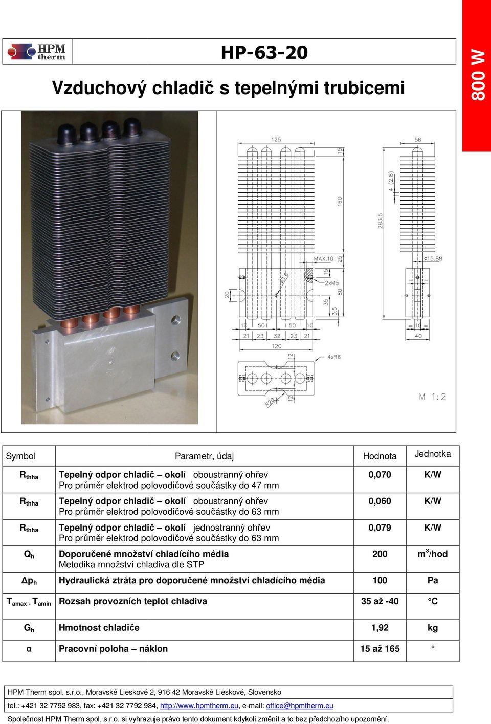 ohřev Pro průměr elektrod polovodičové součástky do 63 mm Metodika množství chladiva dle STP Hydraulická ztráta pro
