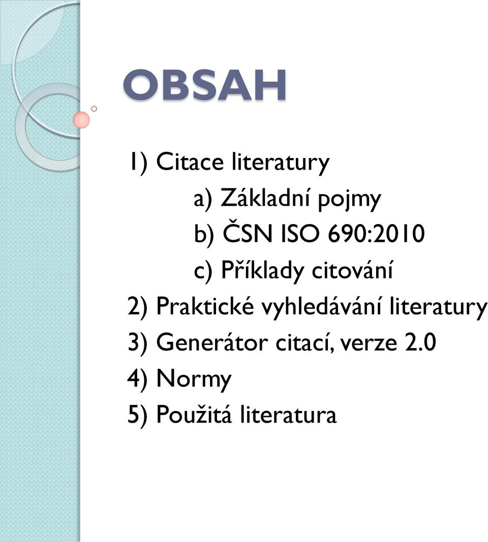 Praktické vyhledávání literatury 3) Generátor