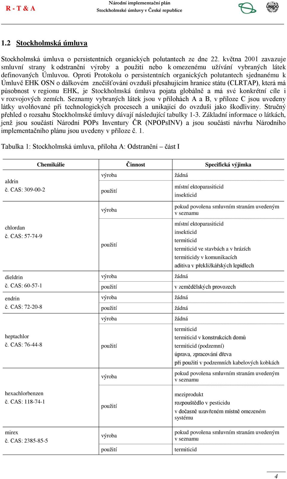 Oproti Protokolu o persistentních organických polutantech sjednanému k Úmluvě EHK OSN o dálkovém znečišťování ovzduší přesahujícím hranice státu (CLRTAP), která má působnost v regionu EHK, je