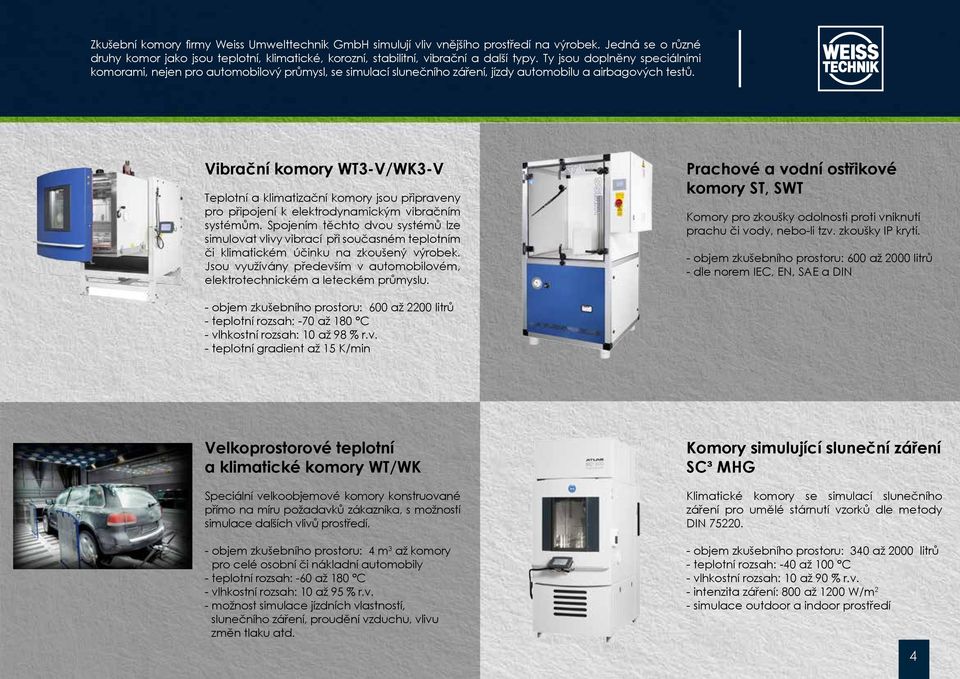 Vibrační komory WT3-V/WK3-V Teplotní a klimatizační komory jsou připraveny pro připojení k elektrodynamickým vibračním systémům.