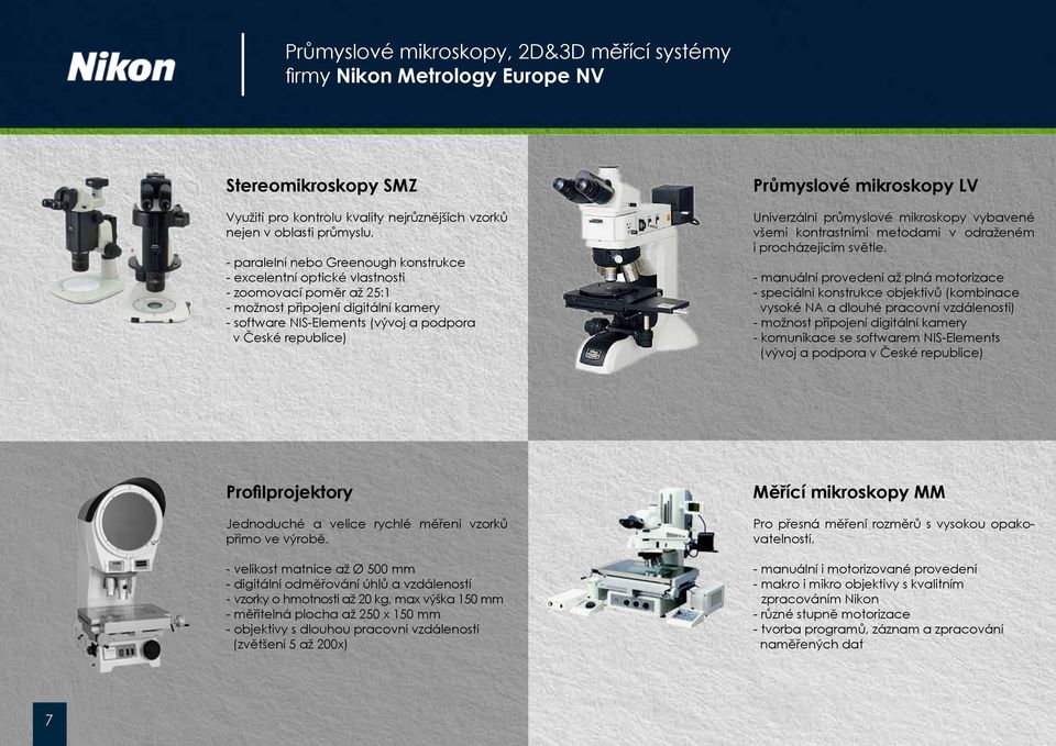 Průmyslové mikroskopy LV Univerzální průmyslové mikroskopy vybavené všemi kontrastními metodami v odraženém i procházejícím světle.