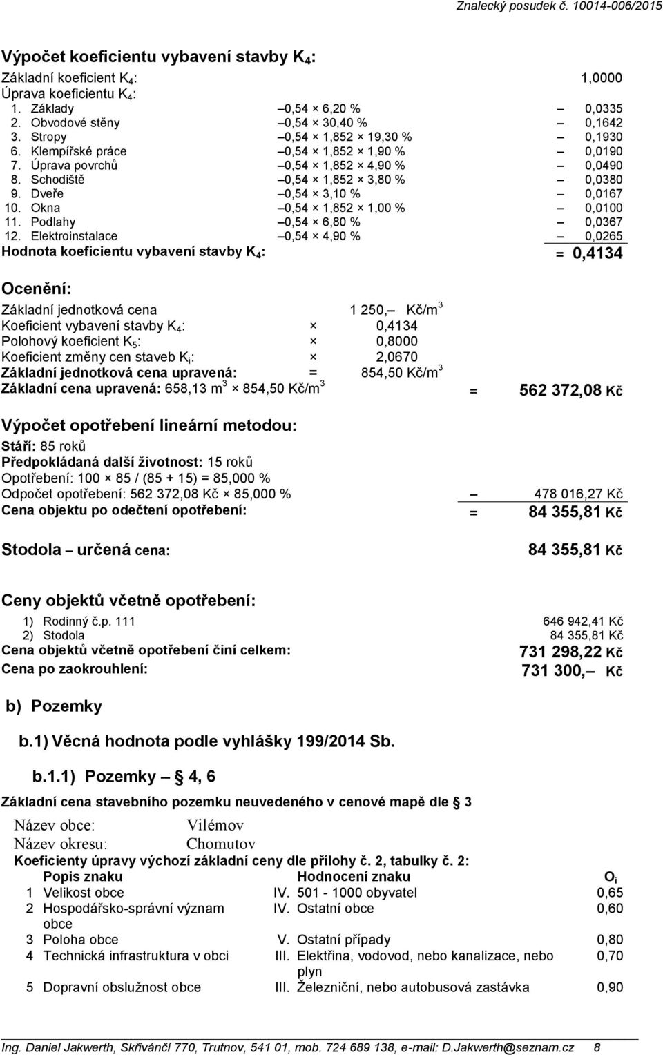 Okna 0,54 1,852 1,00 % 0,0100 11. Podlahy 0,54 6,80 % 0,0367 12.