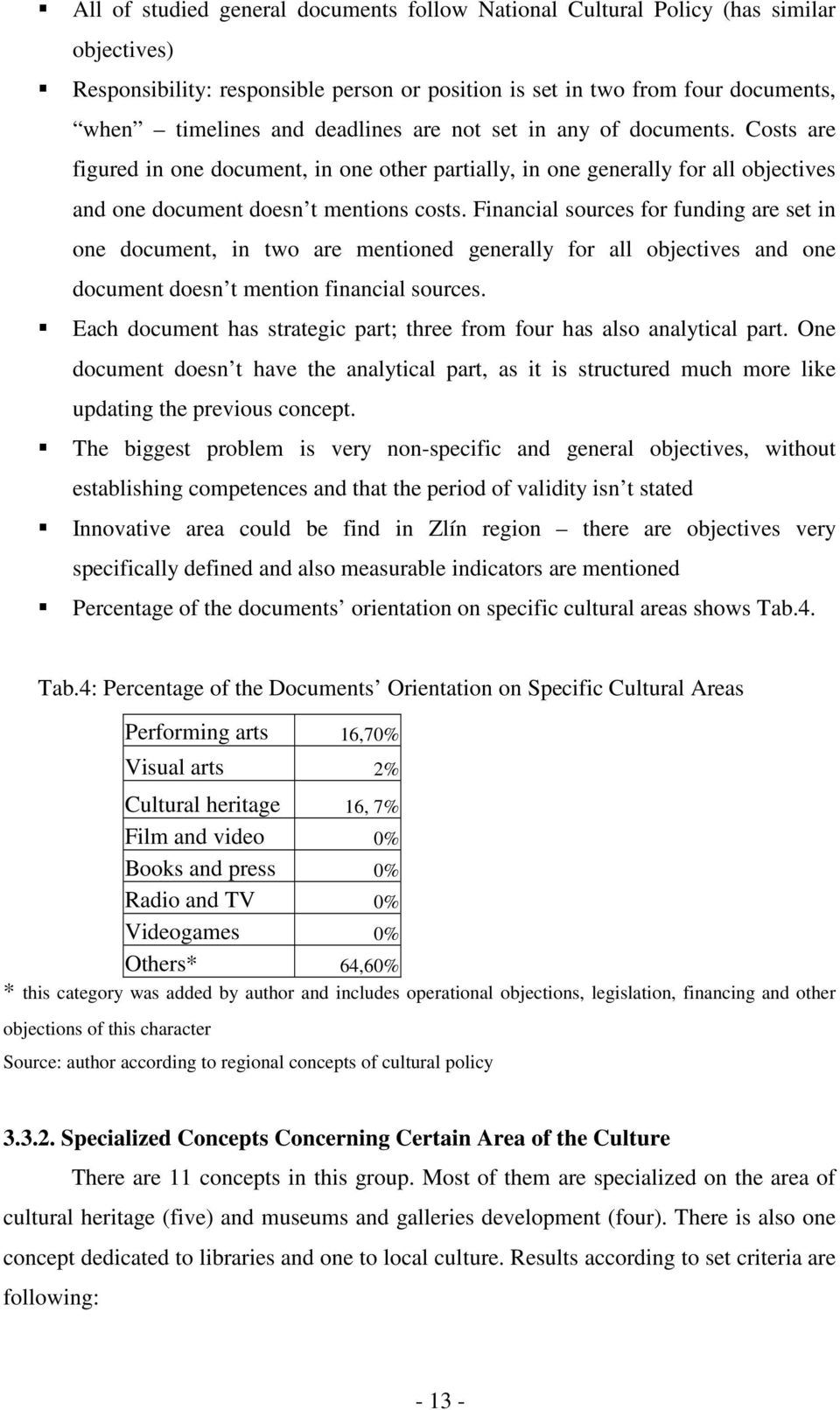 Financial sources for funding are set in one document, in two are mentioned generally for all objectives and one document doesn t mention financial sources.