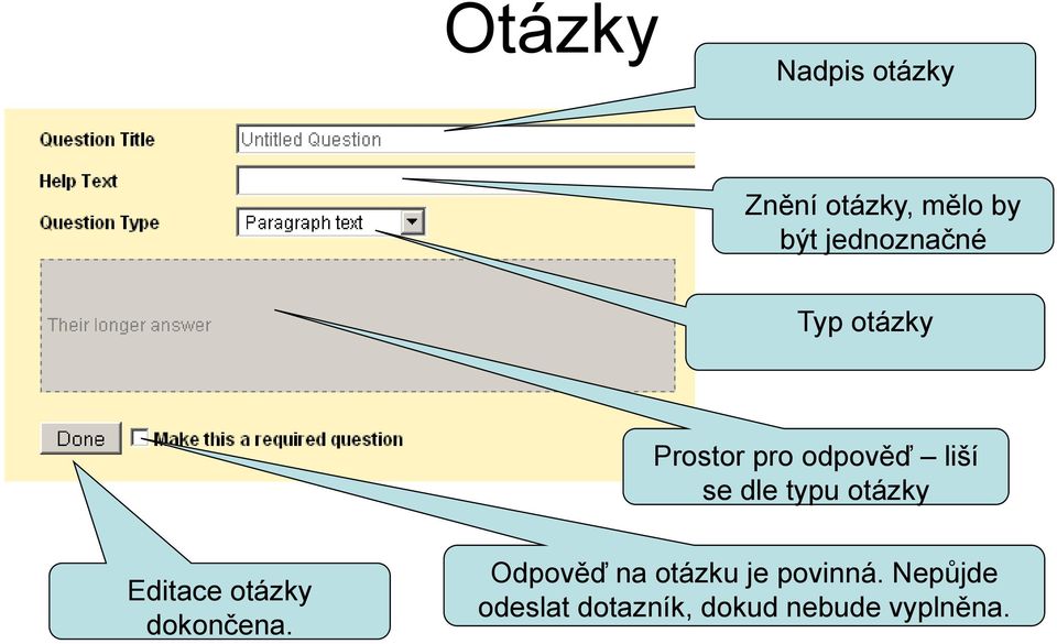 typu otázky Editace otázky dokončena.