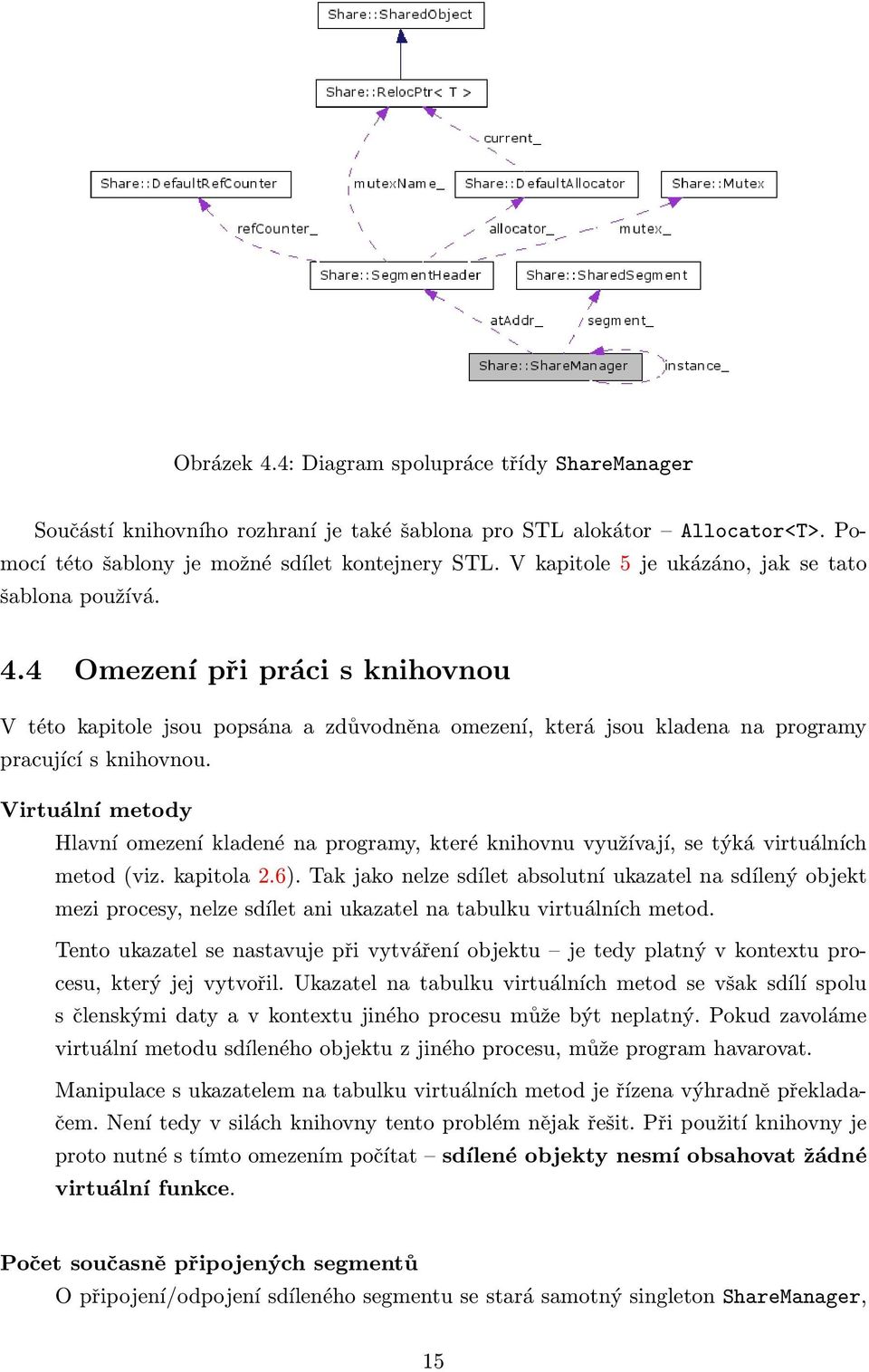 Virtuální metody Hlavní omezení kladené na programy, které knihovnu využívají, se týká virtuálních metod (viz. kapitola 2.6).