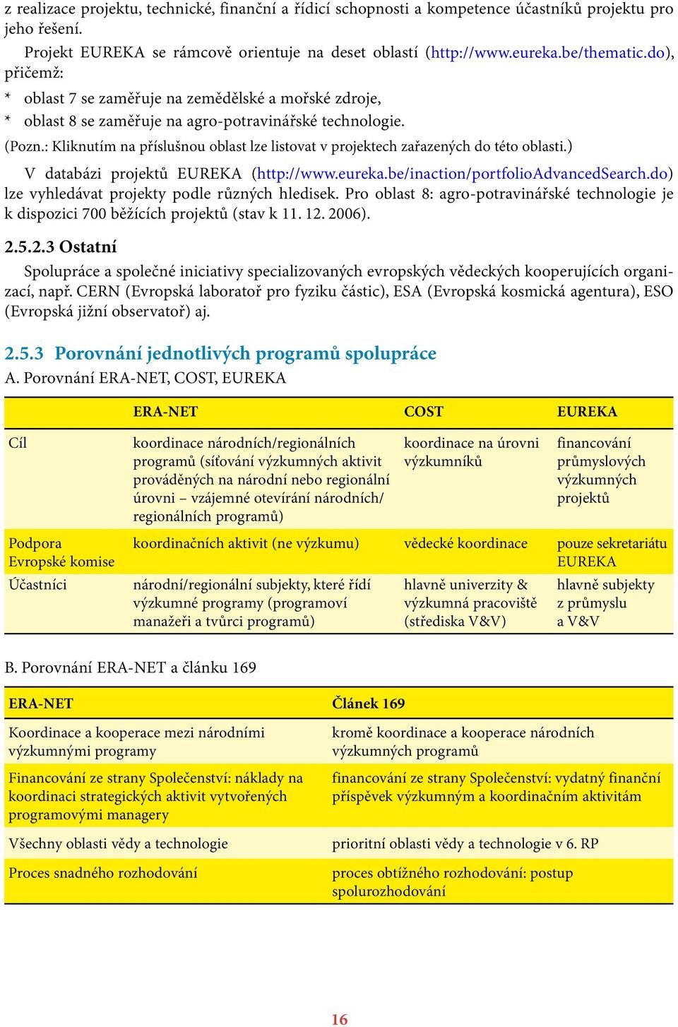 : Kliknutím na příslušnou oblast lze listovat v projektech zařazených do této oblasti.) V databázi projektů EUREKA (http://www.eureka.be/inaction/portfolioadvancedsearch.