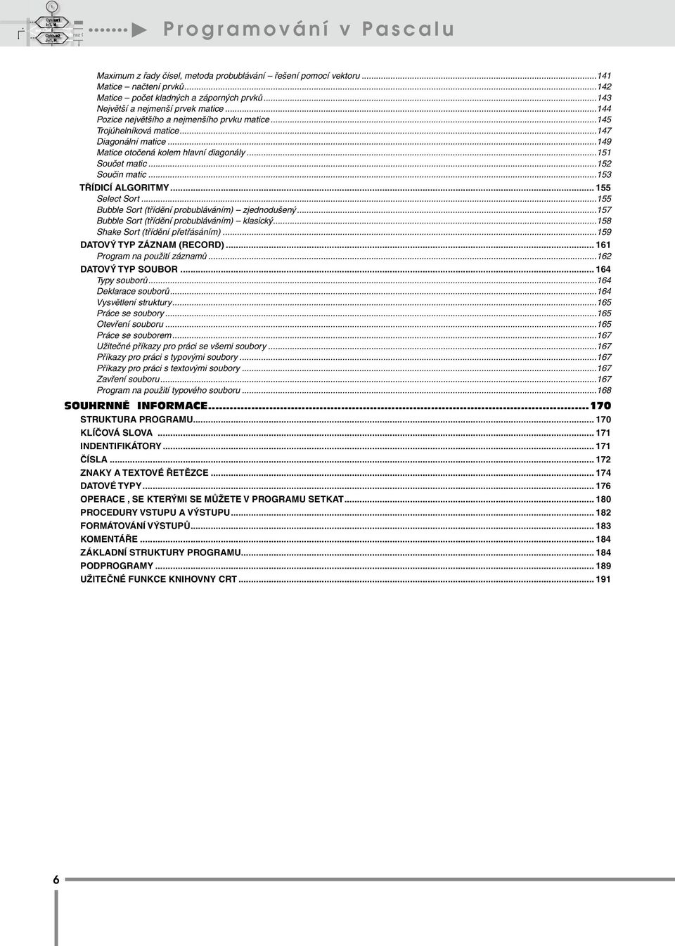 ..153 TŘÍDICÍ ALGORITMY... 155 Select Sort...155 Bubble Sort (třídění probubláváním) zjednodušený...157 Bubble Sort (třídění probubláváním) klasický...158 Shake Sort (třídění přetřásáním).