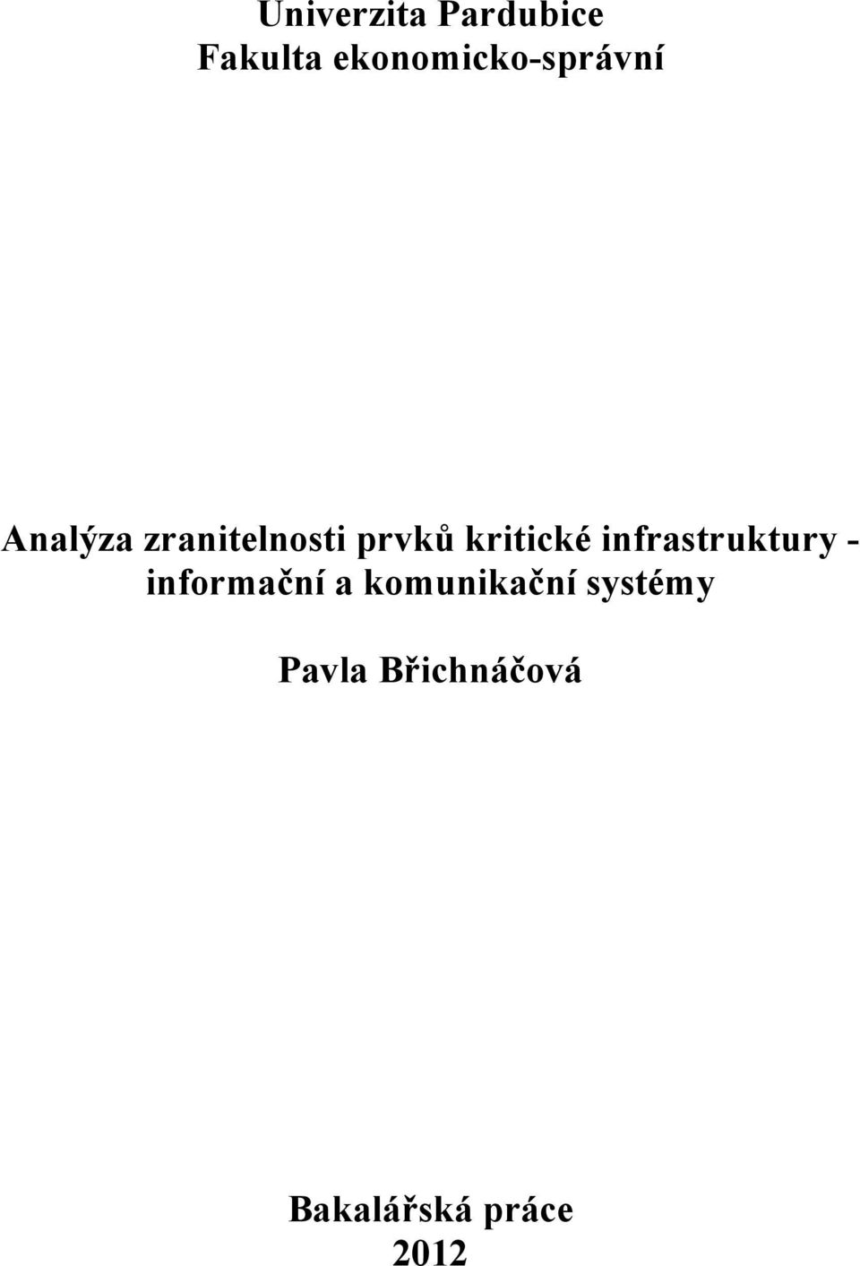 prvků kritické infrastruktury - informační