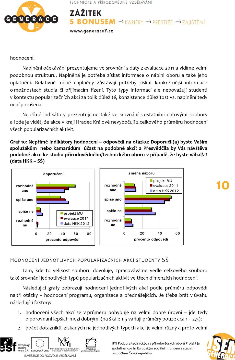 Tyto typy informací ale nepovažují studenti v kontextu popularizačních akcí za tolik důležité, konzistence důležitost vs. naplnění tedy není porušena.