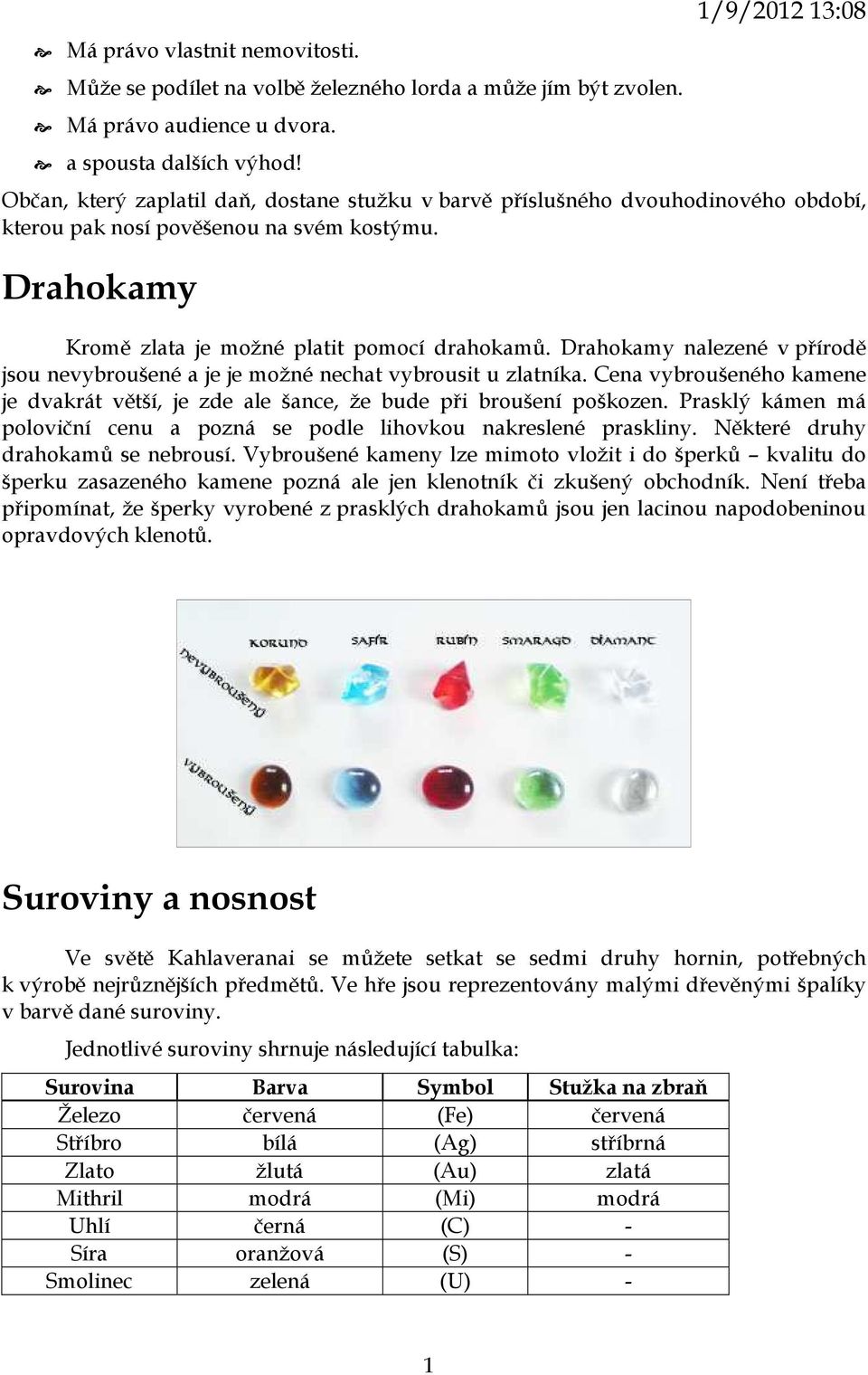 Drahokamy nalezené v přírodě jsou nevybroušené a je je možné nechat vybrousit u zlatníka. Cena vybroušeného kamene je dvakrát větší, je zde ale šance, že bude při broušení poškozen.