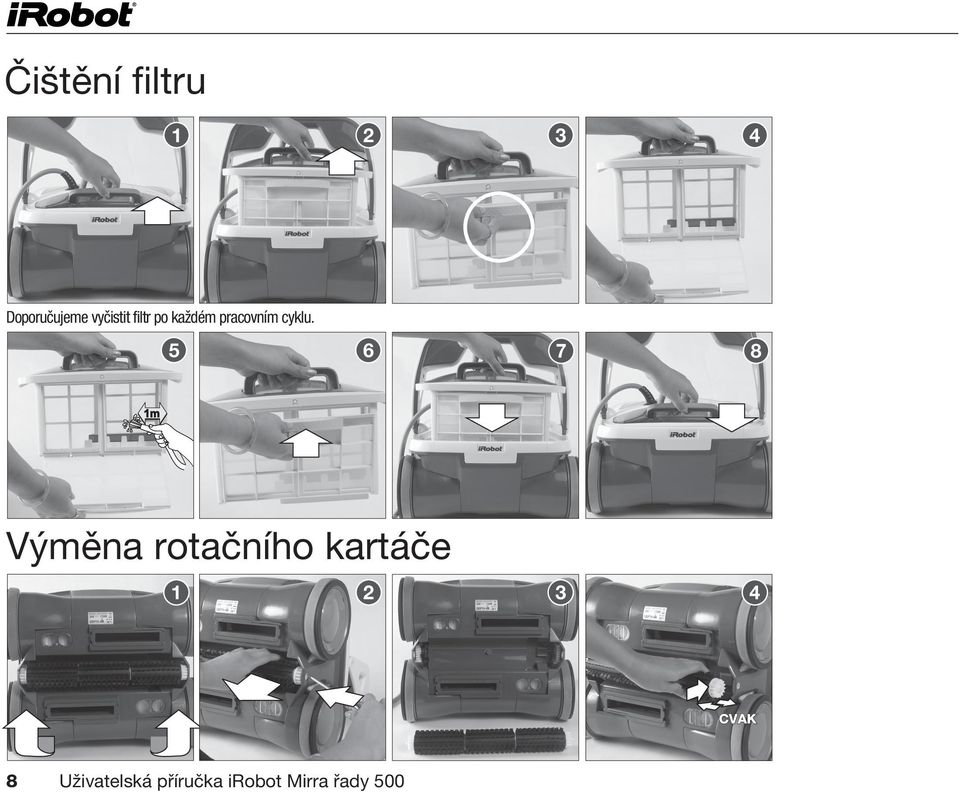 5 6 7 8 Výměna rotačního kartáče 1 2 3 4