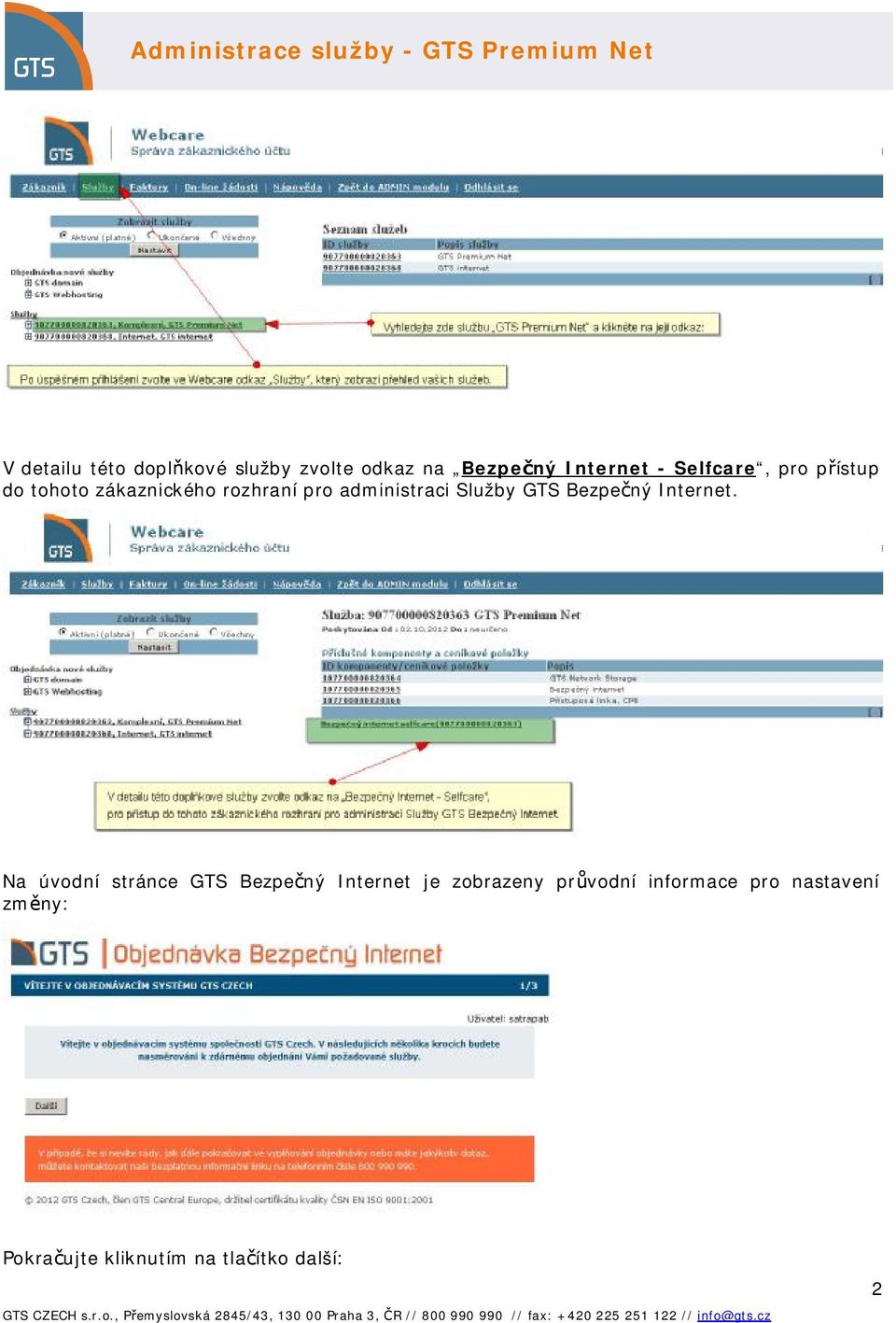 Služby GTS Bezpečný Internet.