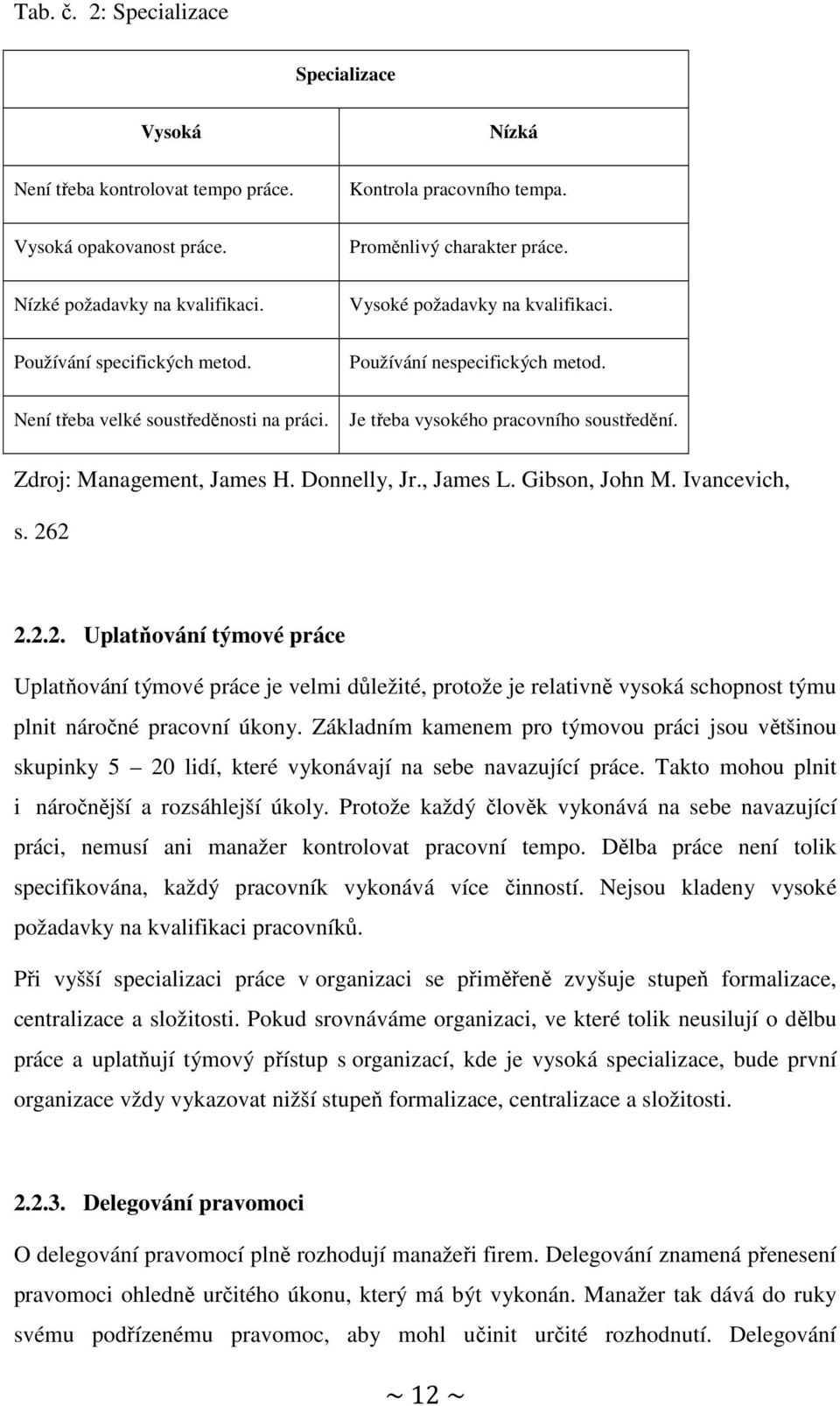 Zdroj: Management, James H. Donnelly, Jr., James L. Gibson, John M. Ivancevich, s. 26