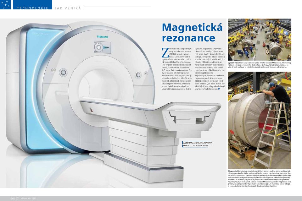 Ve speciálních případech lze dokonce provést prostorovou 3D rekonstrukci sledovaného objektu. Magnetická rezonance se hojně využívá například k vyšetření mozku a míchy.