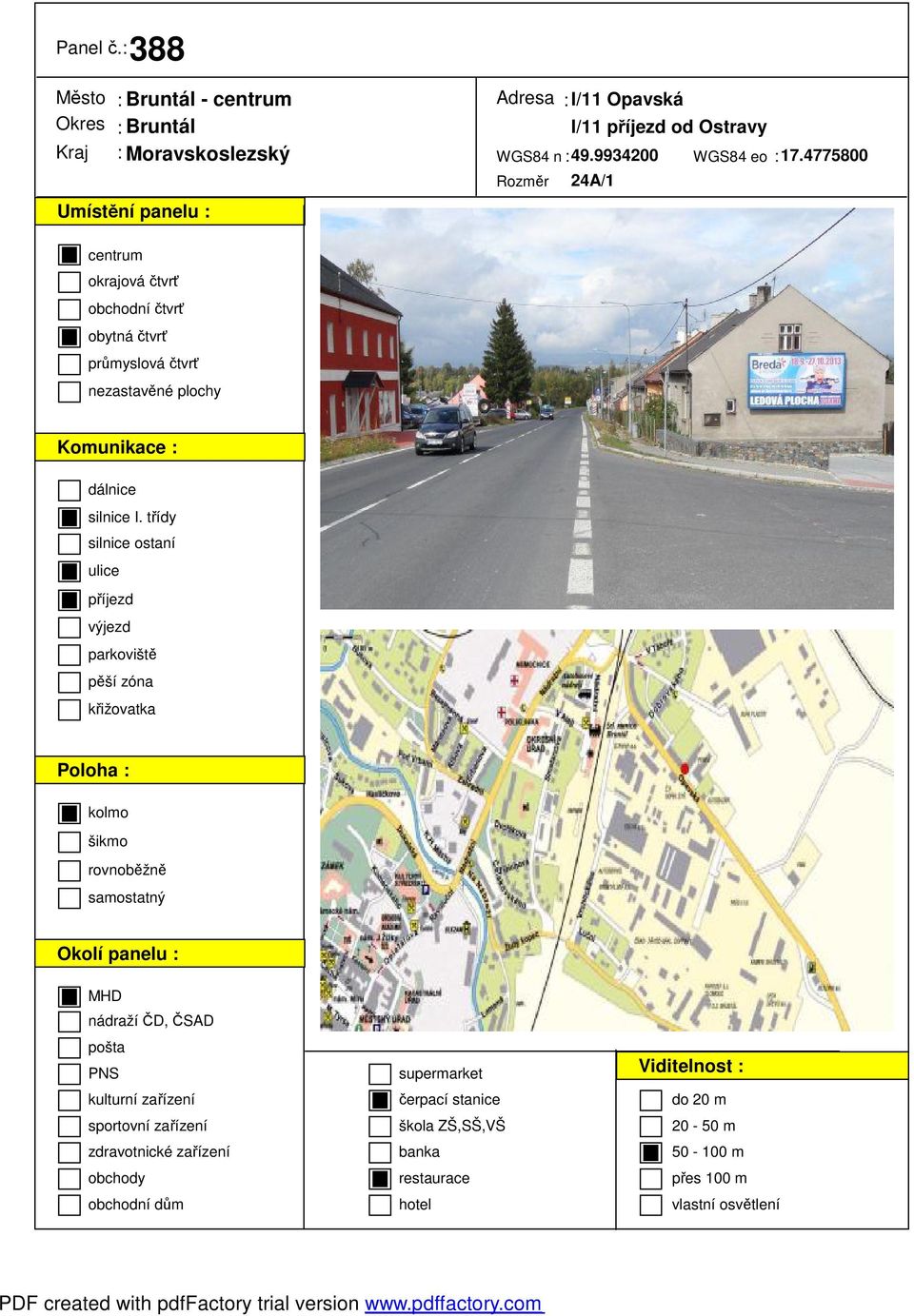 Opavská I/11 od Ostravy WGS84 n :