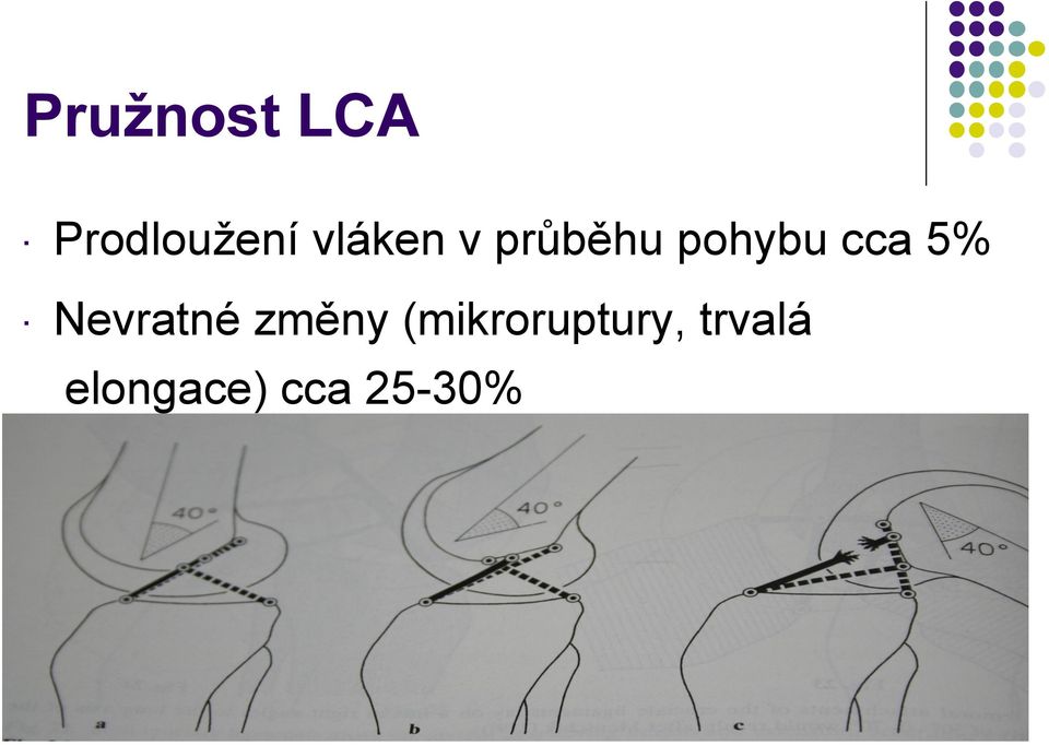 pohybu cca 5% Nevratné změny