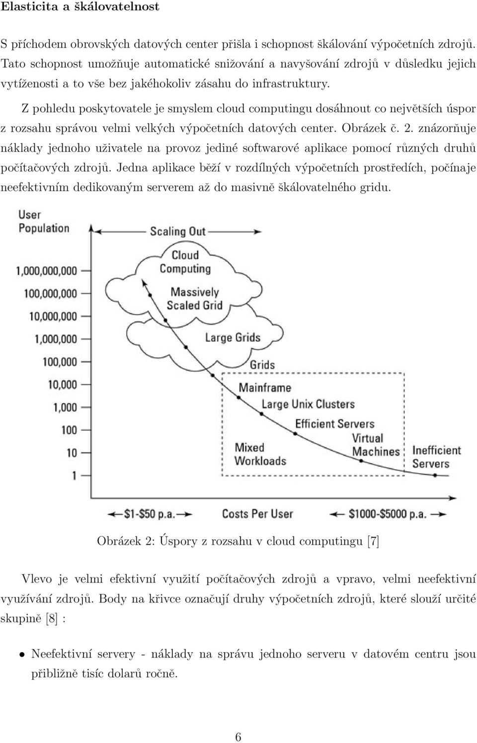 Z pohledu poskytovatele je smyslem cloud computingu dosáhnout co největších úspor z rozsahu správou velmi velkých výpočetních datových center. Obrázek č. 2.