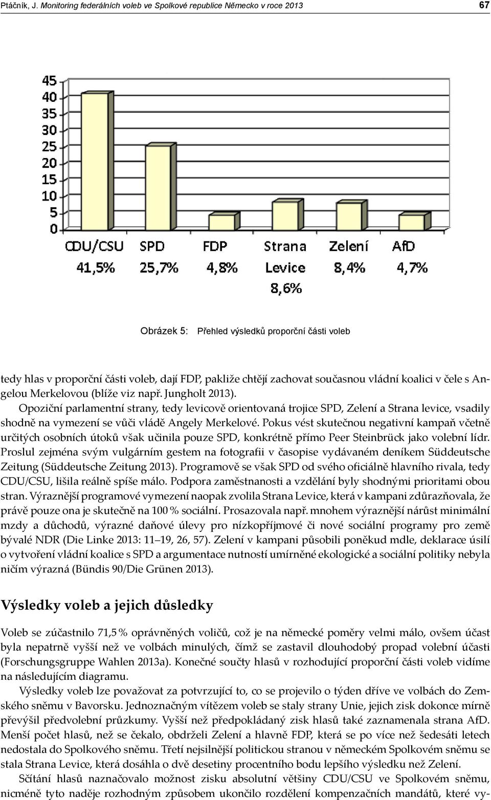 současnou vládní koalici v čele s Angelou Merkelovou (blíže viz např. Jungholt 2013).