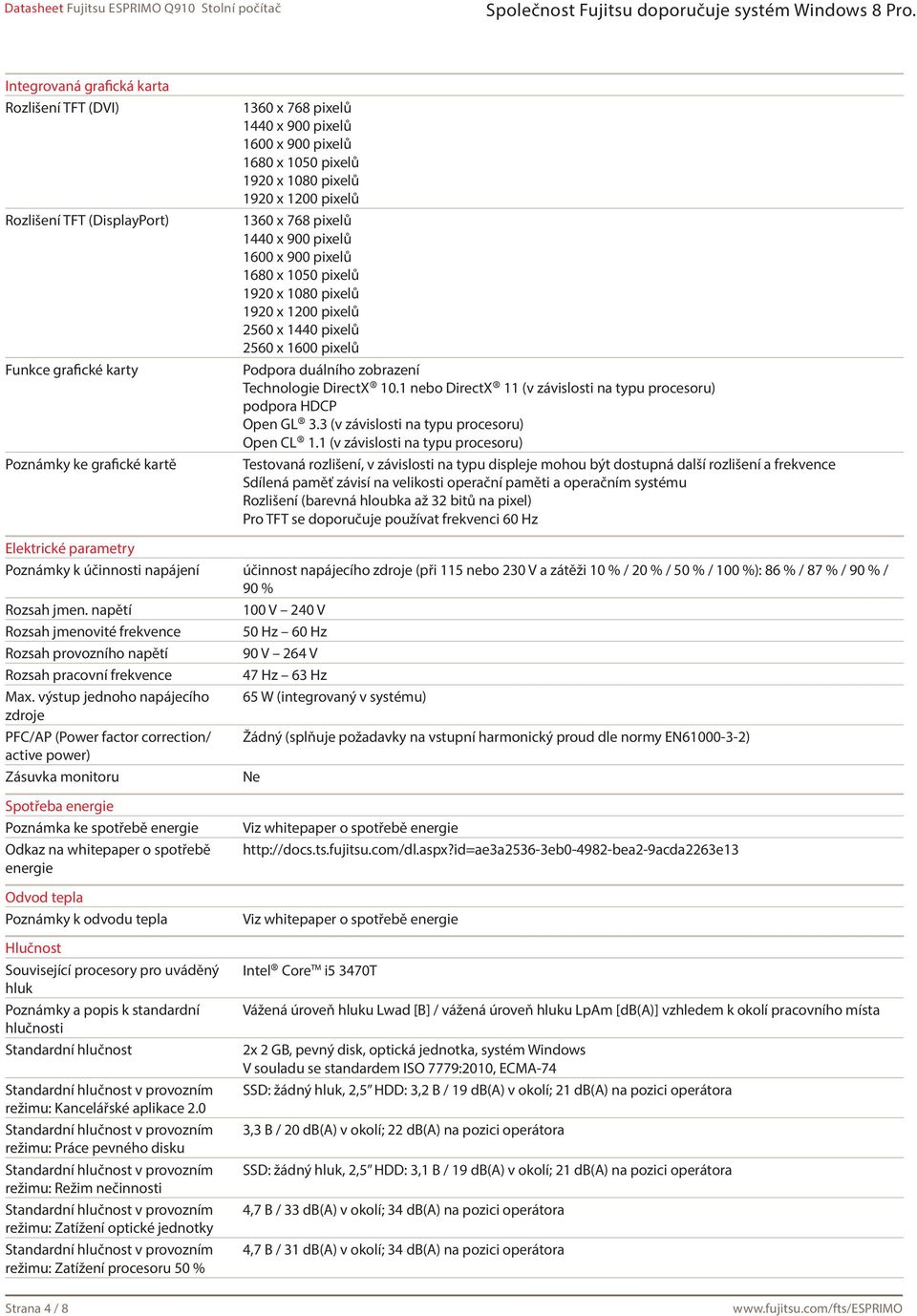 duálního zobrazení Technologie DirectX 10.1 nebo DirectX 11 (v závislosti na typu procesoru) podpora HDCP Open GL 3.3 (v závislosti na typu procesoru) Open CL 1.