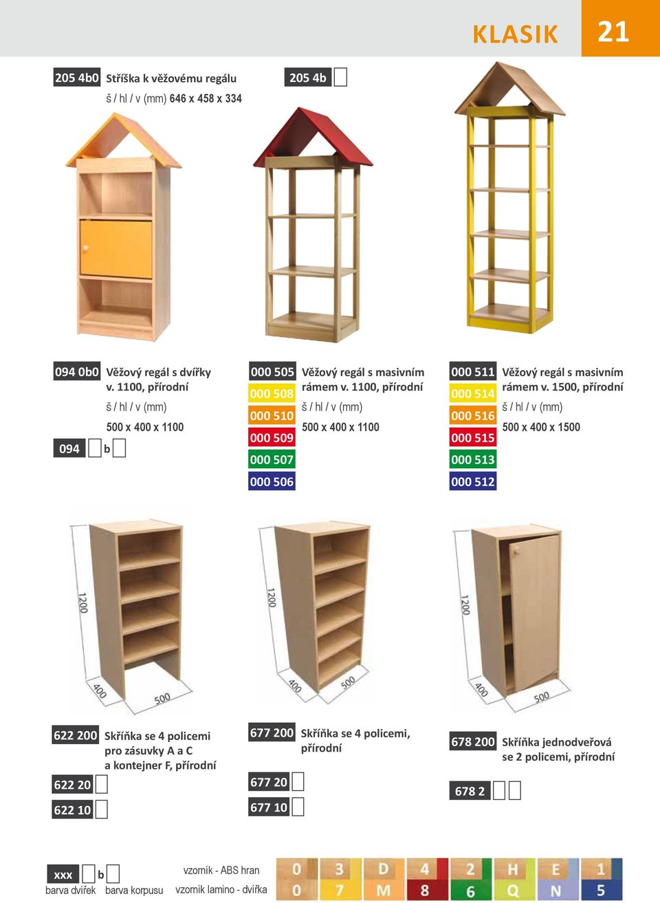 1100, 000 514 š / hl / v (mm) 000 510 000 516 500 x 400 x 1100 000 509 000 515 000 507 000 513 000 506 000 512 Věžový regál s masivním rámem v.