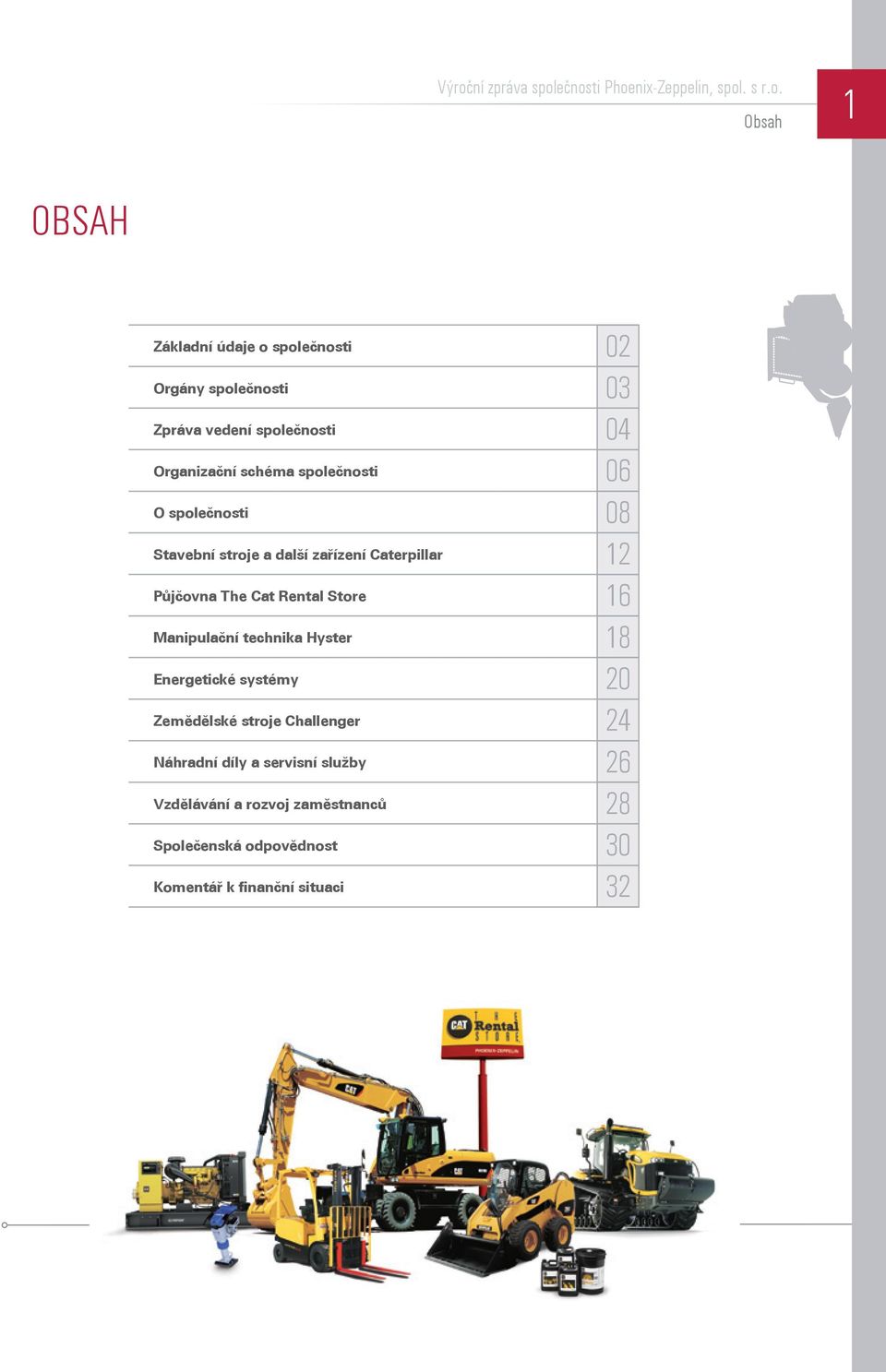 Manipulační technika Hyster 26 Energetické systémy 30 Zemědělské stroje Challenger 36 Náhradní díly a servisní služby